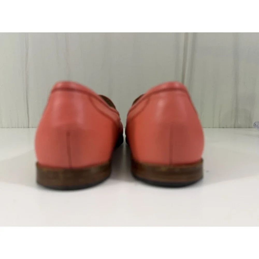 J Crew Ryan Penny Loafers Leather Coral Pink Slip On Shoes Women’s Sz 10